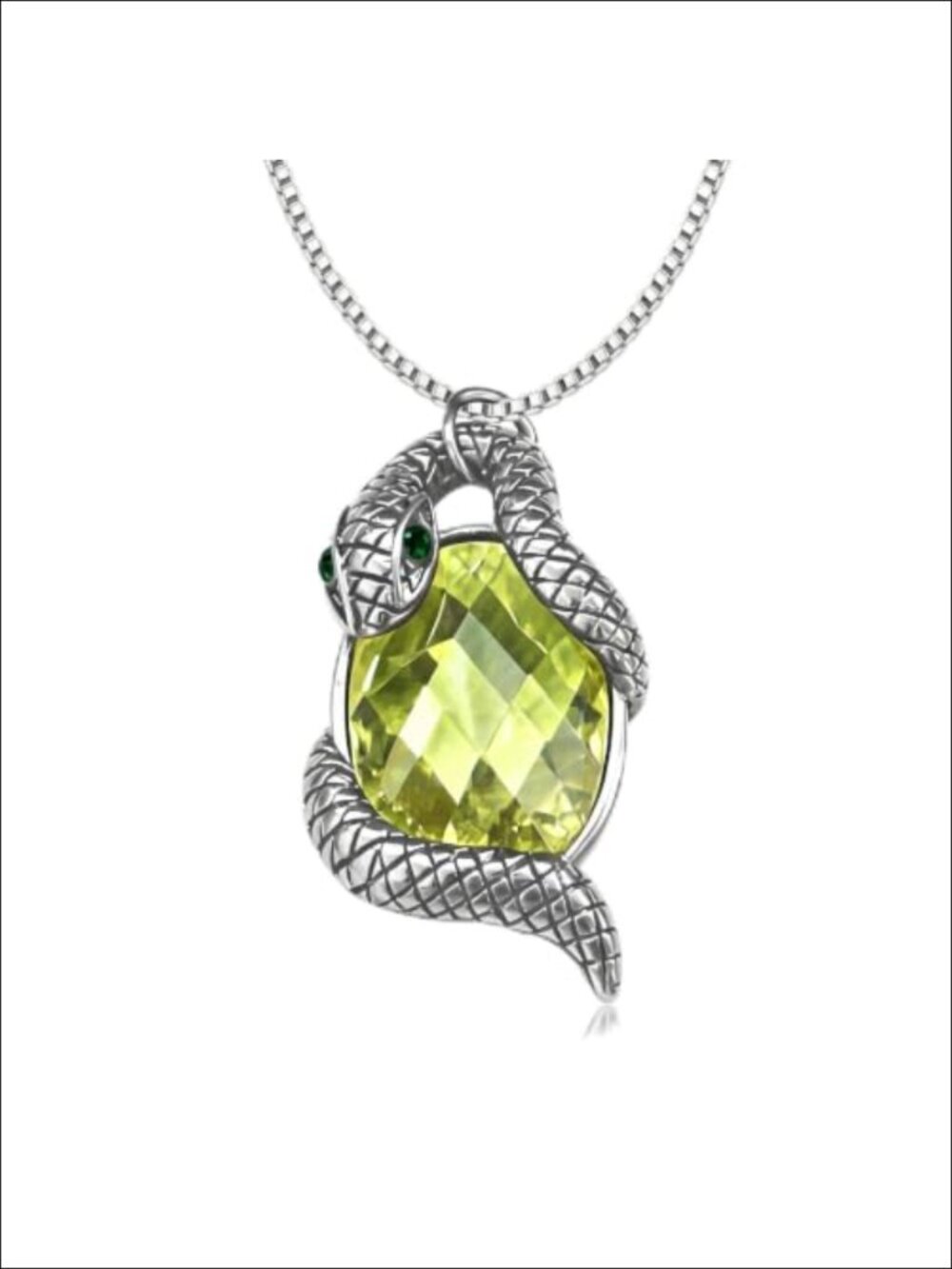 Birthstone Snake Pendant Necklace for Women Gemstone Jewelry Birthday Gift